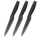 Lomgwumy Fruit Knife, 3 Sharp and Durable Fruit Knife Set, Exquisite and Beautiful, The Black Blade is More Advanced, Fruit Knives Small is Suitable for Most Vegetables, Fruits and Meat