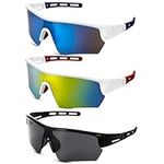 Zuimei 3 Pack Polarized Sports Sunglasses, Fashion Windproof Cycling Glasses UV400 Protection Light Sunglasses Outdoor Glasses for Bicycle Motorbike Driving Fishing Hiking