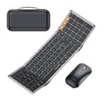 ProtoArc Foldable Keyboard and Mouse, XKM01 Folding Bluetooth Keyboard Mouse Combo for Travel, 2.4G+Dual Bluetooth, Full-Size Rechargeable Portable Keyboard, QWERTY UK Layout