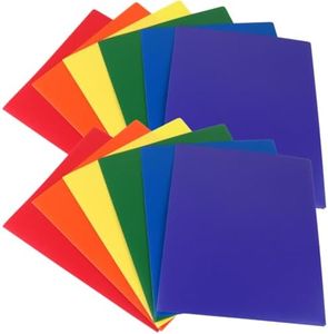 Evelots 2 Pocket Folders-12 Pack - Double Pocket Durable Plastic Folder - Letter Size - Business Card Slot - Flexible - Office, School, Home - 6 Color