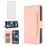 Phone Case for Google Pixel 2XL Wallet With Tempered Glass Screen Protector Card Holder Slot ID Credit Stand Kickstand Leather Magnetic Purse Flip Cell Accessories Pixle 2 XL Pixel2XL Pixel2 LX Pink