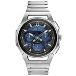 Bulova Men's Curv Automatic Chronograph Silver-Tone Stainless Steel Bracelet Watch (Model: 96A205)