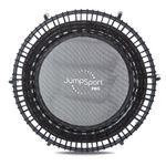 JumpSport 550F PRO | Folding Fitness Trampoline | Easy Transport | Professionals Choice | Extra Large Surface | No-Tip Arched Legs for Quality & Durability | 4 Music Workout Vids Incl.