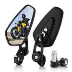 MICTUNING Motorcycle Mirrors - Bar End Rear View Mirrors Compatible with Most Honda Grom, Yamaha, Kawasaki, Ducati, Suzuki and More