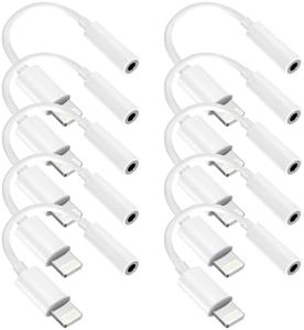 [Apple MFi Certified] 10 Pack for iPhone 3.5mm Headphones Adapter, Lightning to 3.5 mm Headphone/Earphone Jack Converter Audio Aux Dongle Compatible with iPhone 14 13 12 11 Pro XR XS Max X 8 7