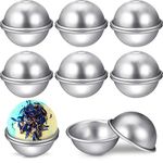 Patelai 16 Pieces 6 cm/ 2.36 Inch Diameter Moulds DIY Metal Crafting Mould Bath Bomb Making Supplies for Crafts Making, 8 Sets