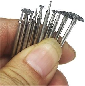𝐋𝐮𝐨 𝐤𝐞 13 Pcs T Shape Diamond Burr - 3/32'' Shank Stone Carving Bits Diamond Burs for Rotary Tools includes Dremel