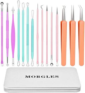 MORGLES Blackhead Remover Tools, 15 Pcs Pimple Popper Tool Kit Comedone Pimple Extractor for Blackhead Blemish Zit Removing with Metal Case 2024 Latest