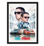 Good Hope Ford Vs Ferrari Movie Framed Poster For Room & Office (13 Inch X 19 Inch Framed) Multicolor