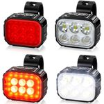 Bike Lights Set, 6 LED Front and Back Rear Bicycle Light, USB Rechargeable Cycling Lights, IP65 Waterproof Mountain Road Cycle Headlight and Taillight Set for Men Women Kids (8/12 Modes) - 2 Sets