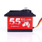 CYS 55KG RC Servo, Waterproof Digital Servo, High Torque RC Motor, Stainless Steel Gear, Full Aluminum Case, 15T Standard Digital Iron Core Servo for 1/5 RC Car