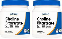 Nutricost Pure Choline Bitartrate Powder 500G (2 Bottles)