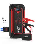 UTRAI Jstar 4 Jump Starter with Wireless Charger 2500A Peak 16000mAh (up to 8L Gas, 7.5L Diesel Engine) 12V Car Battery Booster Portable Power Pack with LCD Display Jumper Cables, QC 3.0 and LED Light