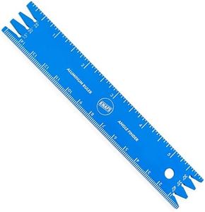 Knafs - Aluminum Ruler and Knife Angle Finder - Inches and Centimeters - Pocket Knife Blade Edge Angle Gauge - 6 Different Angles - 6" - Blue Anodized