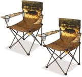 Northroad 2Pack Folding Camping Chairs Outdoor Collapsible Chairs Portable Animal Print Garden Chair w/Cup Holder for Travel, Hunting, Patio, Beach, Fishing, Hiking