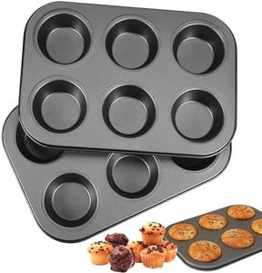 2 Pièces Moules Muffins,26 x 18 x 3cm Moule a Muffin,Anti-adhésif Moule Muffin,Acier au Carbone Plaque à ,Muffins,Réutilisables Moule à Muffin,lavable Muffin Pan,Moule Muffins pour Cupcakes, Brownies