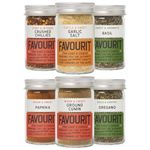 Favourit Home Starter Kit: Chef's Choice, 6-Jar Essential Herbs & Spices Collection, Perfect for Students, New Homeowners & First Kitchens - Since 1915