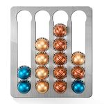 CusieryMax Stainless Steel Coffee Pod Holder for Nespresso Vertuo Pods, Adhesive Capsule Organizer for Vertuoline, Suitable for Mount Under Canbinet or On Wall Vertically or Horizontally(Adhesive)