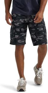 Lee Men's Dungarees New Belted Wyoming Cargo Short Black Stokes Camo 36
