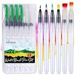 int!rend Premium Water Tank Brush Set of 6 Refillable Water Tank Pen for Watercolour, Watercolour Brush Pens for Painting, Bullet Journal, Calligraphy, Hand Lettering