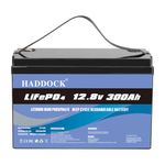 LiFePO 4 Battery 12V 300Ah Lithium leisure battery, Lithium Iron Phosphate Battery instead of car AGM battery or deep cycle battery, for RV, Boat, Marine, Solar System,mobility scooter battery.