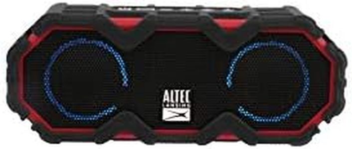 Altec Lansing IMW479 Mini LifeJacket Jolt Heavy Duty Rugged Waterproof Ultra Portable Bluetooth Speaker up to 16 Hours of Battery Life, 100FT Wireless Range and Voice Assistant (Red w/Lights)