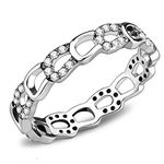 Eternal Sparkles Women's Clear Pave CZ Horseshoe Equestrian Novelty Statement Fashion Ring, Metal, Rhinestone