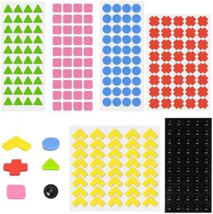Bump Dots for Visually Impaired 250PCS Combo Pack, Assorted Sizes Braille Stickers, Low Vision Aids Adhesive Bump Dots Raised Tactile Stickers for Blind, Elderly (Black, Red, Green, Yellow, Blue)