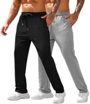 COOFANDY Men's Sweatpants Open Bottom Casual Cotton Yoga Pants Lightweight Track Pants with Pockets