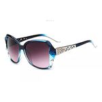 ELEGANTE UV Protected Han Edition Designer Oversized Sunglasses for Women (C3 - BLUE)-Pack of 1