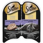 Sheba Wet Food Cuts in Gravy Savory Mixed Grill Entrée Wet Cat Food (24 Twin Packs)