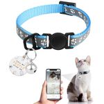 Cat Collar Breakaway with QR Code Name Tag, Reflective Kitten Collars with Bell, Cat ID Tag Personalized, Ultra-Durable, Adjustable, Quick Release, Fits Most Girl Boy Small Large Cats (8''-13.3'')