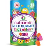 CANADIAN NUTRAMIN Children's Daily Vegan Multivitamin Gummies Vitamin C, D2 & Zinc for Immunity, Plant-Based, Sugar-Free, Nut-Free, Gluten-Free with Biotin, Vitamin A, B, B6, B12 +More 90 Ct (45 Day Supply)