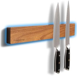 Gourmetop Magnetic Knife Holder for Wall, Knife Magnetic Strip No Drilling 16 Inch, Kitchen Magnetic Knife Holder for Refrigerator, Wood Magnetic Knife Rack/Bar for Fridge