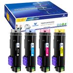 4 Colors Compatible Toner Cartridges 6510 6515 【Extra High Yield】 5500 Pages BK, 4300 Pages CMY for Xerox Phaser 6510n 6510dn 6510dni 6510dnm WorkCentre 6515 6515n 6515dn 6515dni 6515dnm VICTORSTAR