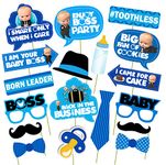 Party Propz Boss Baby Birthday Decoration for Baby Boy - 1 Set of 18Pcs Boss Baby Photo Booth for Birthday Decorations for Boys | Boss Baby Theme Decorations 1st Birthday