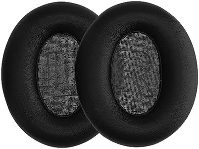 kwmobile 2x Cuscinetto Compatibile con Anker Soundcore Life Q20 - Cuscinetti Sostitutivi Cuffie Headphones Bluetooth - Pelle Pecora nero