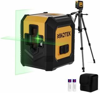 Nikotek Green Laser Level with Upgraded 1.2M Tripod, Self-Leveling Bright Green Beam Horizontal and Vertical Cross Line Laser for Home Decoration DIY etc.Carrying Pouch Battery&Tripod Included