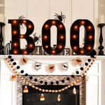 Halloween Decorations-3 LED Marquee Light up Letters Boo Sign Halloween Decor for Kitchen Fireplace Party Indoor