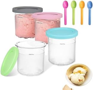 4 Pack Containers Extra Replacement for Ninja Creami Pints and Lids, 16oz Cups Compatible with NC301 NC300 NC299AMZ Series Ice Cream Maker - Dishwasher Safe, Leak Proof Lids Pink-Mint-Grey-Blue