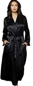 Julianna Rae Women's Tivoli Allura Silk Robe, Onyx, L/XL