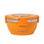 Wide Mouth Thermal Bowl - 6" Opening Insulated Stainless Steel Food Container, Leakproof, 16oz (Tiger Orange)