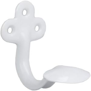 Amig - Colgador para ropa | Percha estampada | Gancho o perchero individual para pared o armario | Material: Acero | Color Blanco | Medidas: 8x5x7,5 cm