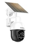 AOSU Solar Security Camera Wireless Outdoor with Panoramic PTZ, Human Auto Tracking, 2K Night Vision, Light and Sound Alarm, 2-Way Talk, Compatible with Alexa/Google Assistant for Home Surveillance