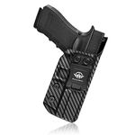 Gun Holster, Carbon Fiber Kydex Holster IWB Glock 17 Holster For Glock 17 / Glock 22 / Glock 31 (Gen 3 4 5) Pistol Case - Inside Waistband Concealed Holster Accessories Guns Pouch (Black, Right)