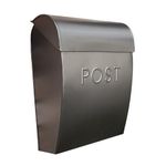 NACH Sylvia Modern Wall Mount Mailbox, Euro Post Mailboxes for Outside, Rust Resilient Galvanized Steel Mailbox, 15 x 12 x 5.25 Inches, Black, UH-1001BLK