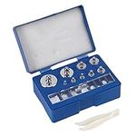 Zerone Calibration Weight, 17 Pieces Set Steel Scale Calibration Weight Set with Tweezers for Digital Balance Scale Jewellery Scale