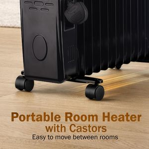 Belaco 11-Fin Oil Radiator Heater – Portable Electric Room Heater