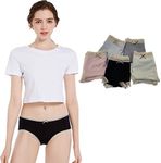 ROSEWARD [High End] Breathable Underwear for Women Ladies Organic Hipster Panties Pack Modal Cotton Undies Strechy Lace Bikini (Medium)