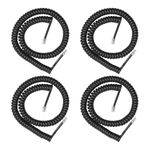 Uvital Telephone Phone Handset Cable Cord, Coiled Length 0.72 to 4.5 Feet Uncoiled Landline Phone Handset Cable Cord RJ9(Black,4 PCS)